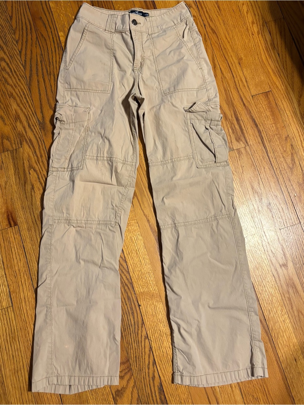 Hollister Light Tan Cargo Pants with Utility Pockets